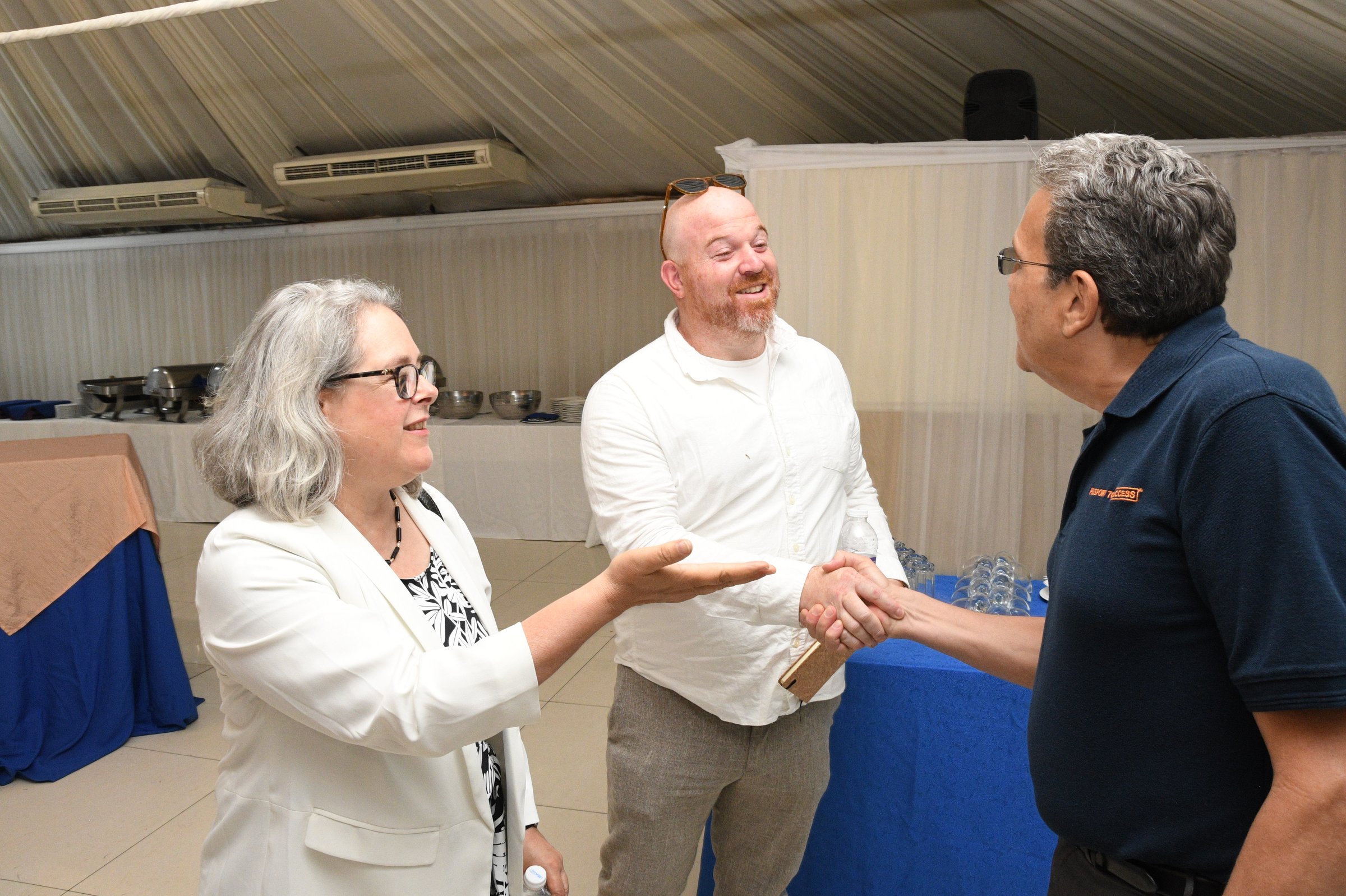 Angela Venza introduces O. Jesse Schauben to Joseph M. Matalon
